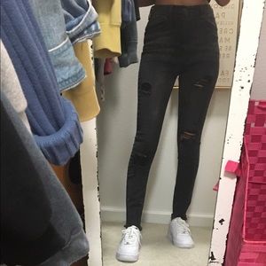 Forever 21 Skinny Ripped Jeans